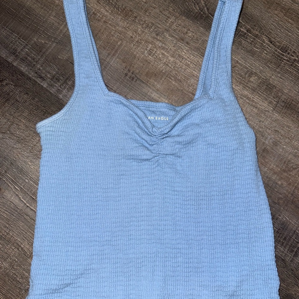 American Eagle Outfitters Light Blue Textured Tank Top